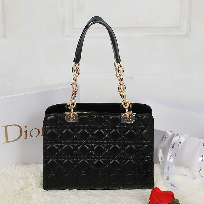 dior soft tote lambskin 52232 black